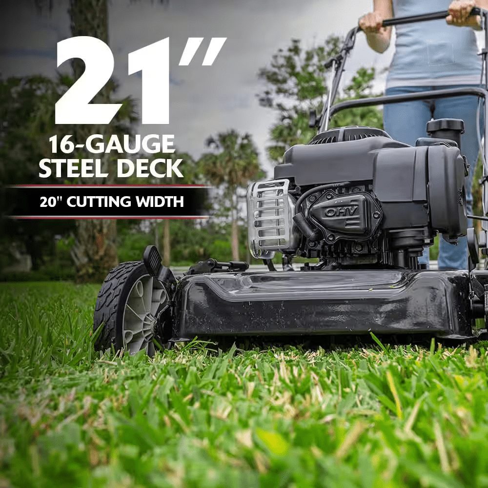 20 In. 125 Cc Briggs & Stratton Walk behind Gas Push Lawn Mower with 4 Wheel Height Adjustment and Prime 'N Pull Start - Image 4