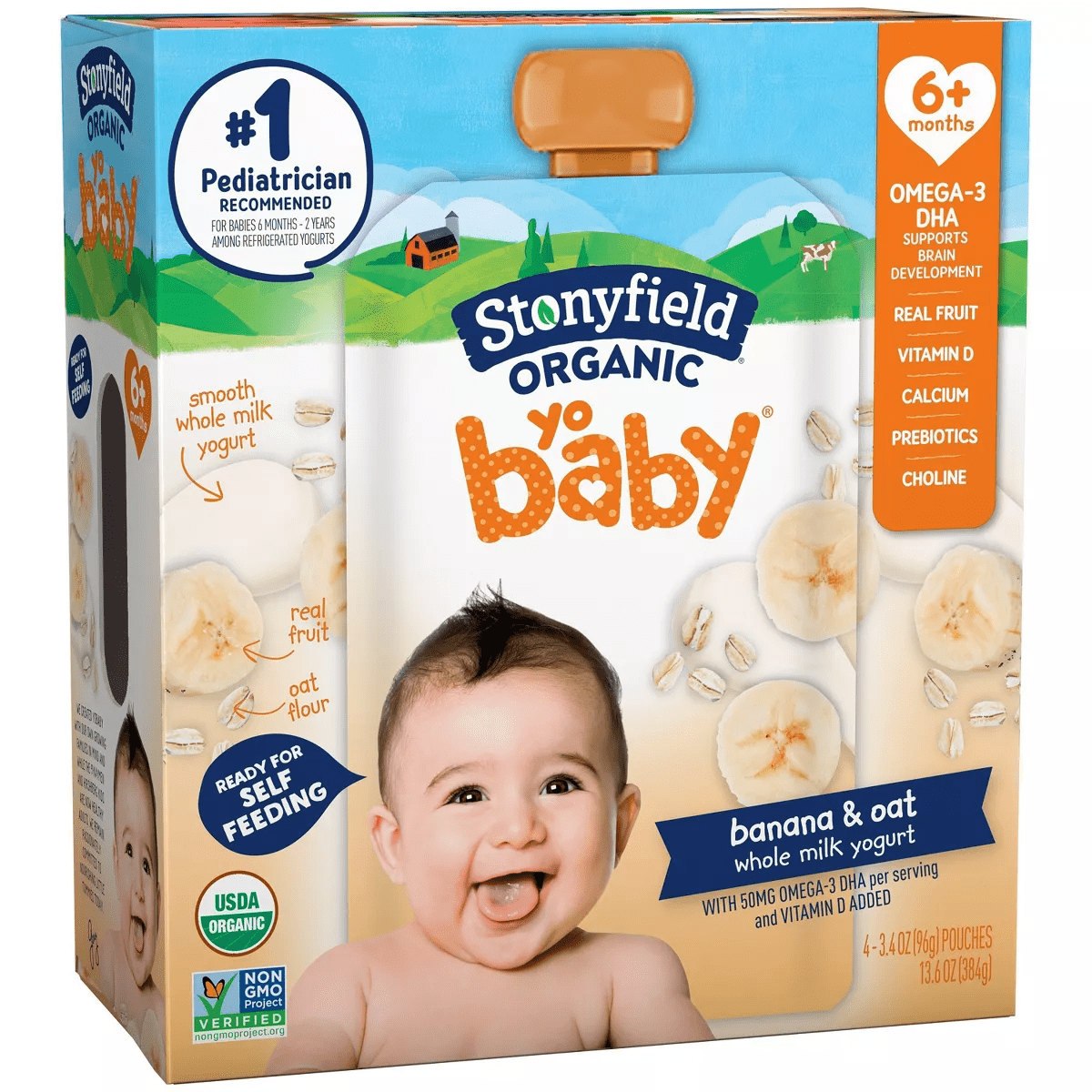 Stonyfield Organic Yobaby Whole Milk Yogurt - 4Ct/3.4Oz Pouches - Image 10