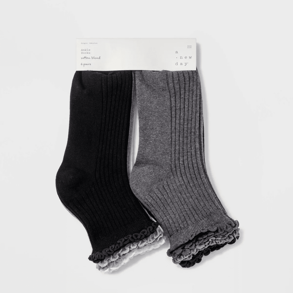 Women'S Lettuce Edge 6Pk Ankle Socks - a New Day 4-10 - Image 2