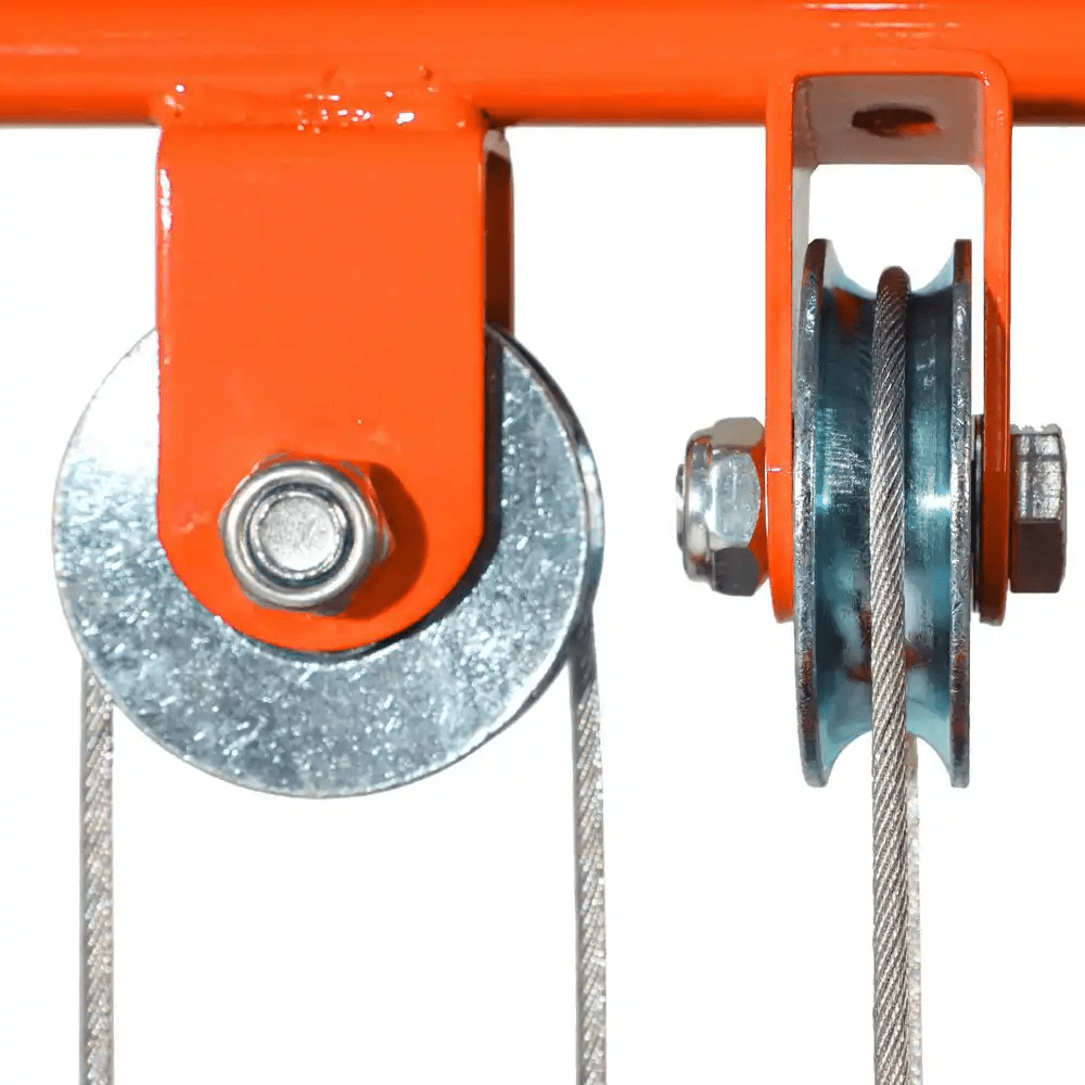 Orange Winch Stacker 330 Lbs. Hand Stacker 40.5 In. Max Lift Manual Pallet Stacker with Adjustable Forks and Fixed Legs - Image 4