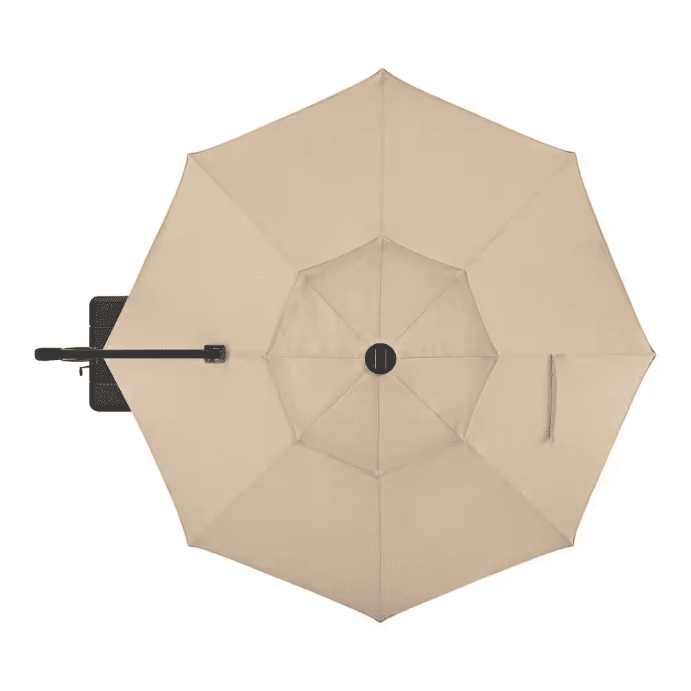 11 Ft. Aluminum Cantilever Solar LED Offset Patio Umbrella in Putty Beige - Image 2