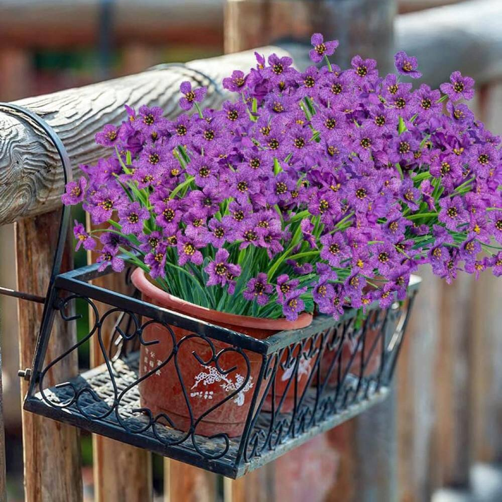 14.17 In. Purple Indoor/Outdoor Artificial Orchid Flower, 24-Bundles - Image 4