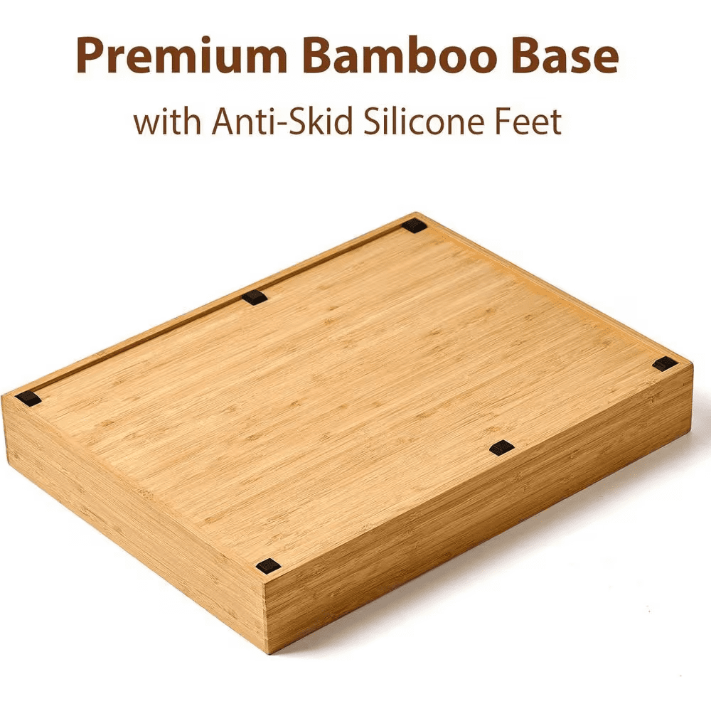 Bamboo Kitchen Drawer Organizer Extra Deep 7 Slots Silverware Utensil Tray Holder for Flatware Cutlery - Image 2