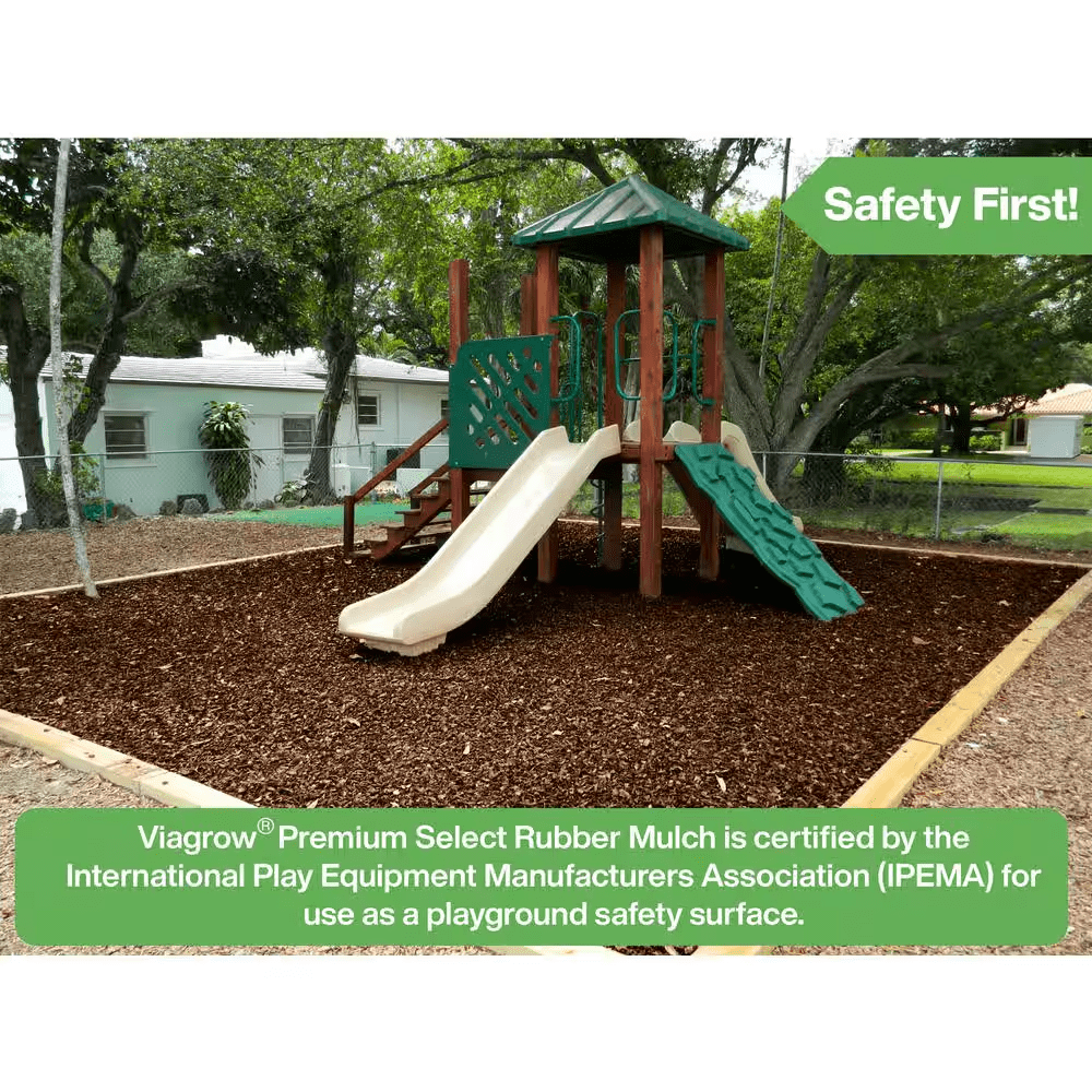 Viagrow 1.5 Cu. Ft. / 2000 Lbs. Brown Rubber Mini-Nuggets Bagged Mulch for Landscape and Playground (50-Pack) - Image 4