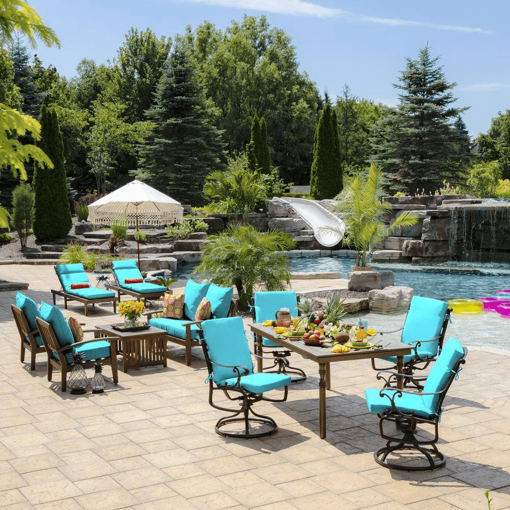 21 In. X 72 In. Outdoor Chaise Lounge Cushion in Pool Blue Leala - Image 10