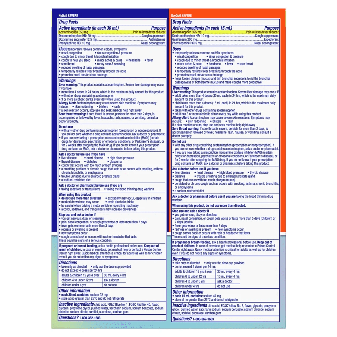 Dayquil and Nyquil Severe Cold and Flu Liquid, Cold and Flu Medicine for Adults, 2X12 Fl Oz - Image 2