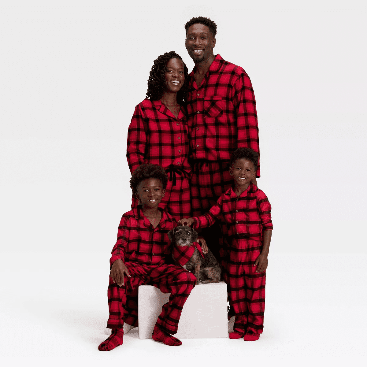 Kids' Plaid Microfleece Holiday Matching Family Pajama Pants - Wondershop Red/Black - Image 4