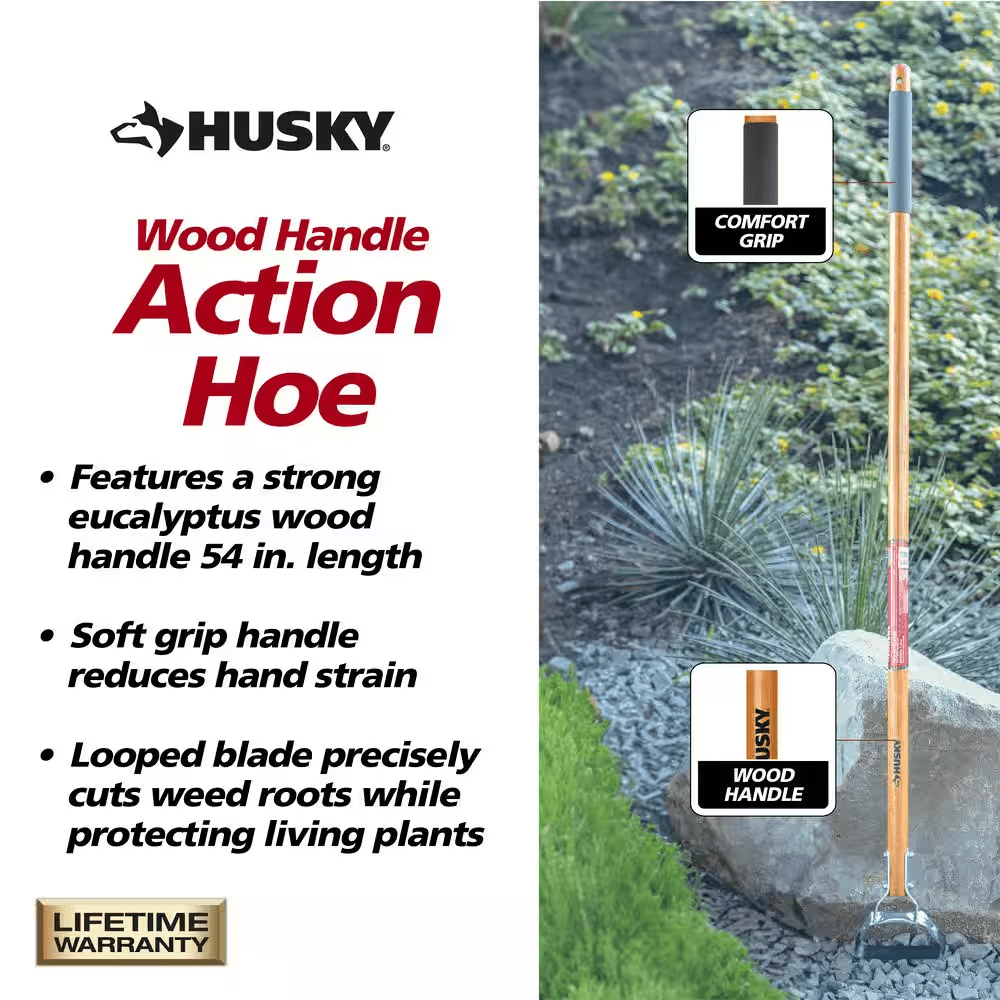 54 In. L Wood Handle Action Hoe with Grip - Image 5