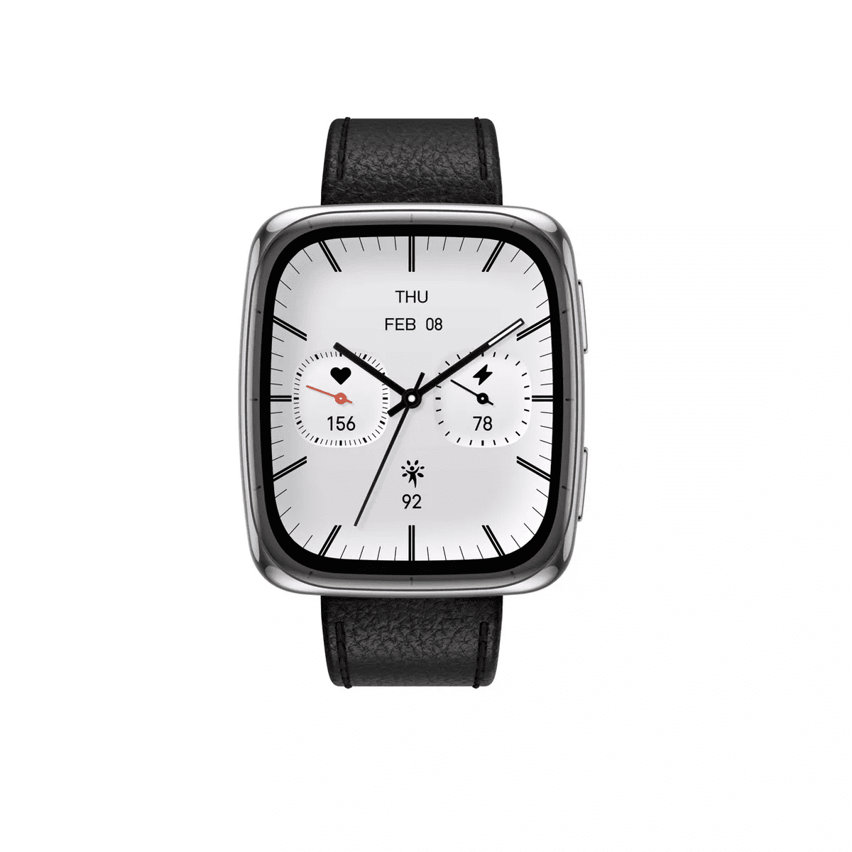 Amazfit Active 2 Square Smartwatch - Black Leather