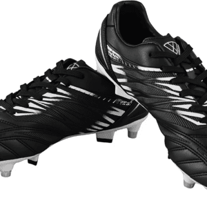 Men'S Valencia SG Soft Ground Soccer Shoes/Cleats for Soft or Wet Playing Surfaces and Fields - Black White