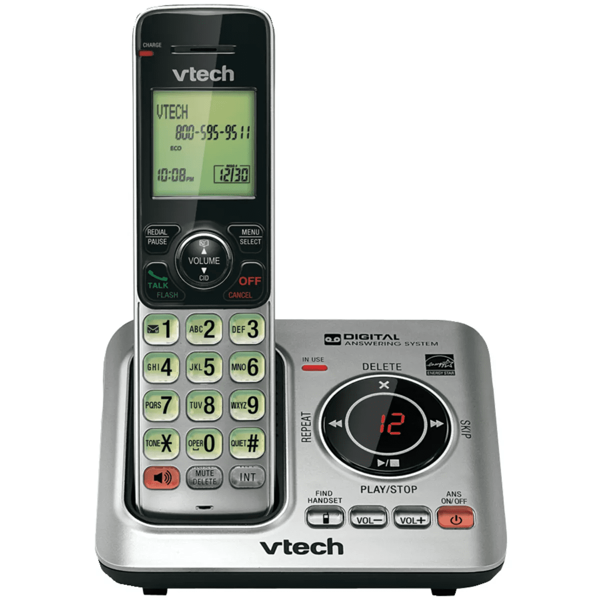 Vtech® DECT 6.0 Expandable Cordless Phone System for Landline, Digital Answering System and Caller Id/Call Waiting