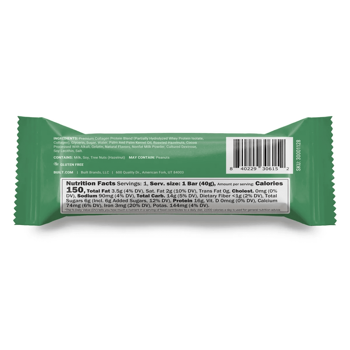 Built Bar Holiday Chocolatey Hazelnut Puff Protein Bar - 16G Protein - 1.41Oz - Image 2