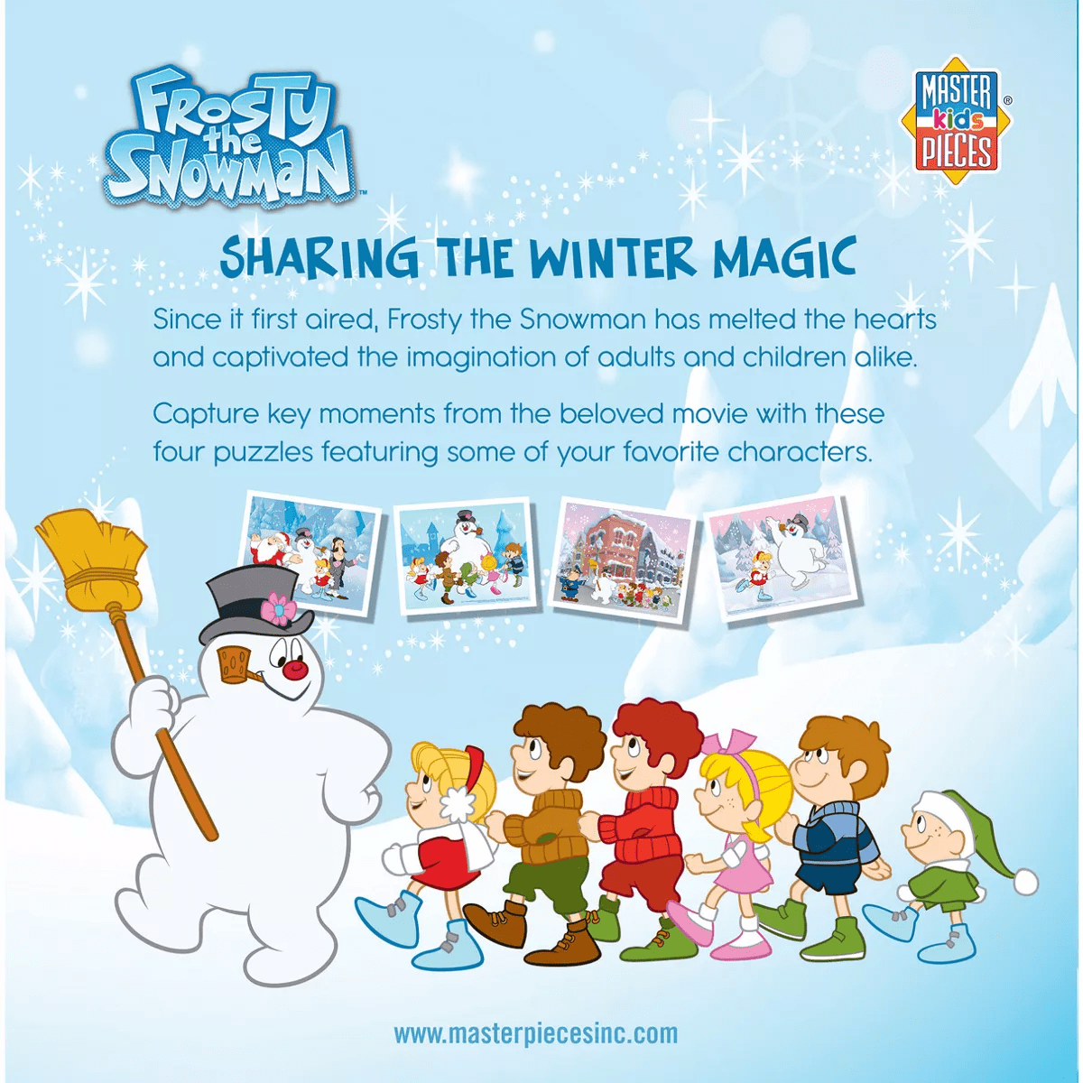 Masterpieces Kids Puzzle Set - Frosty the Snowman 4-Pack 100 Piece Puzzles - Image 8