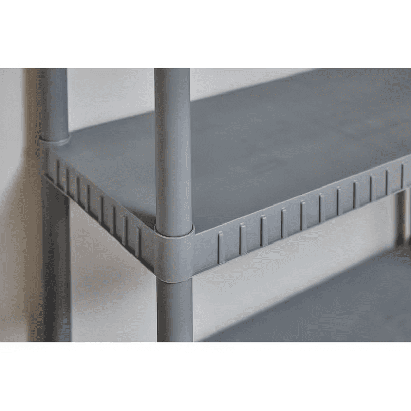 4 -Tier Gray Plastic Utility Shelving Unit with Solid Shelves ( 34.75-In W X 15.06-In D X 52.625-In H ) - Image 3