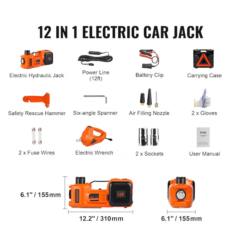 Orange 5-Ton Steel Hydraulic Jack Kit - Image 8