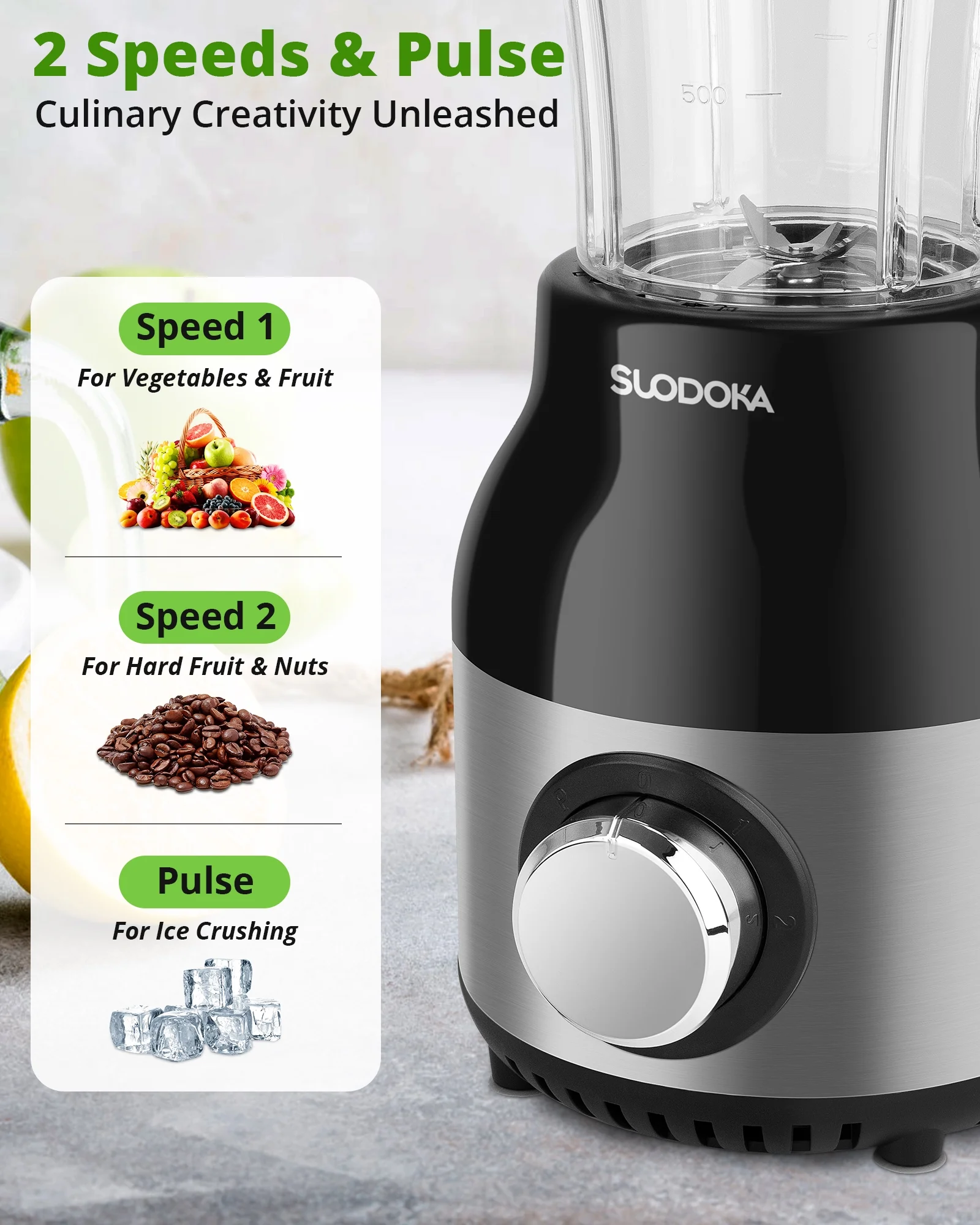 Countertop Blender Food Processor Combo, 4 in 1 Kitchen Electric Blender/Grinder/Chopper,New - Image 2