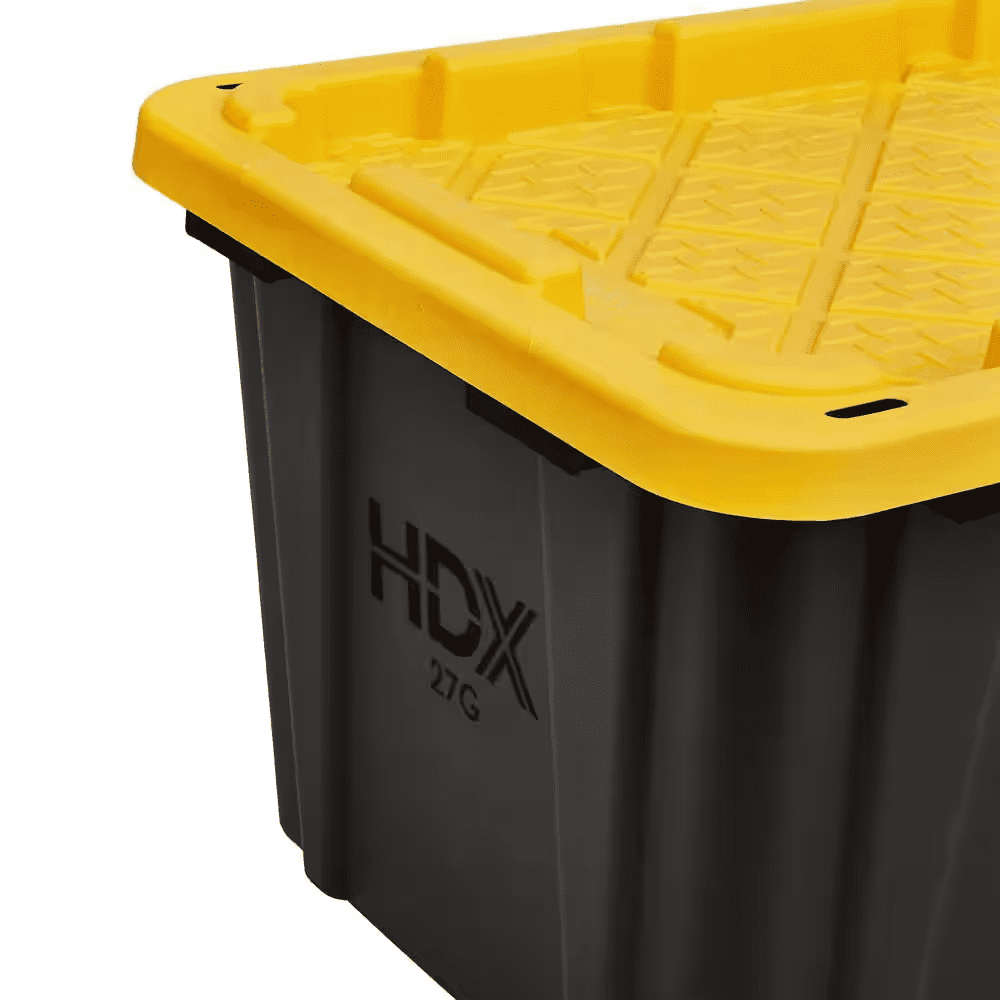 27 Gal. Tough Storage Tote in Black and Yellow - Image 3
