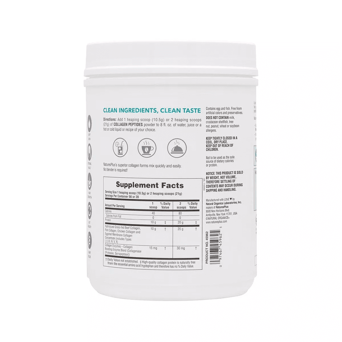 Collagen Peptides by Nature'S plus - 1.30 Lb (588 G) Powder - Image 2