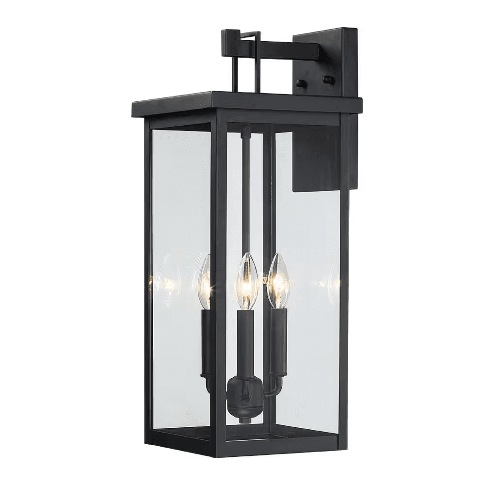 Trevot 3-Light 22.5 In. Large Black Outdoor Wall Lantern Sconce - Image 10