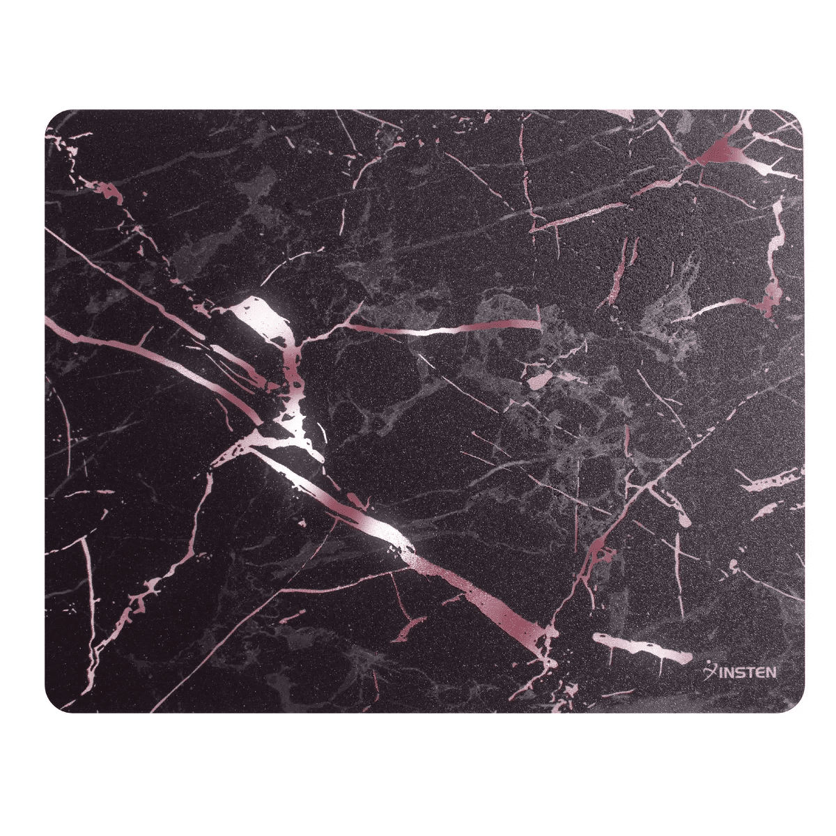 Insten Reflective Marble Design Mouse Pad - Anti-Slip Mat for Wired/Wireless Gaming Computer Mouse, Black/Rose Gold - Image 7