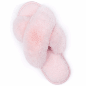 Rockdove Women'S Adeline Cross-Band Faux Fur Slide Slipper