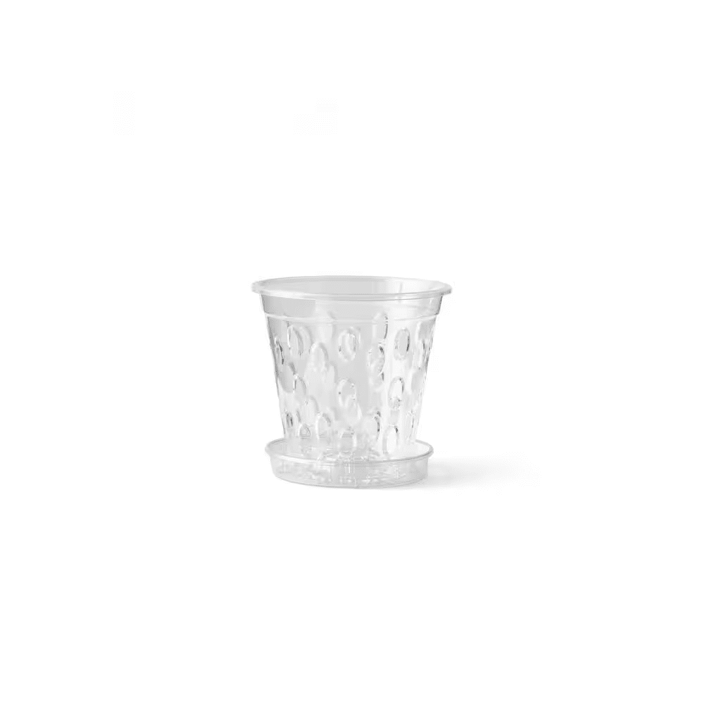 5 In. Clear Plastic Orchid Decorative Pot - Image 2