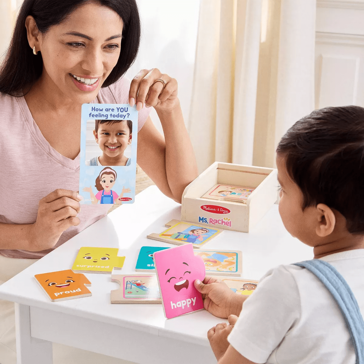 Melissa & Doug Ms. Rachel Big Feelings Puzzles - 16Pc: Educational Wooden Toy for Emotional & Sensory Development - Image 2