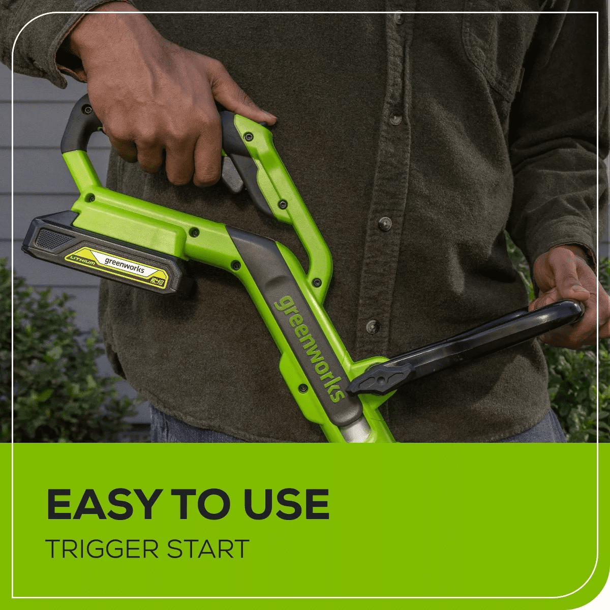 Greenworks POWERALL 12" 24V Cordless String Trimmer Edger Kit with 2.0Ah Battery & Charger - Image 3