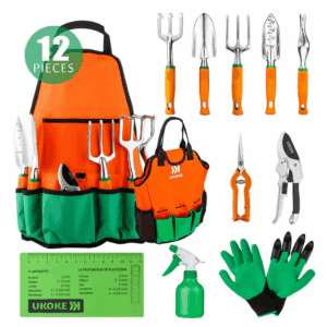 6 In. Garden Tool Set, Aluminum Hand Tool Kit Handle Trowel 12-Piece