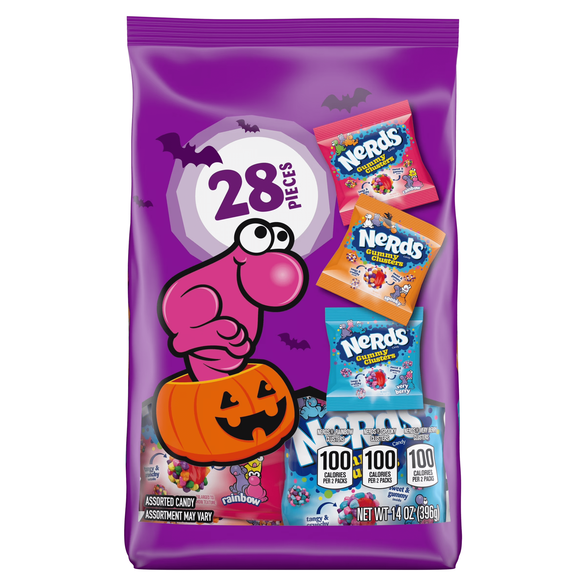 Halloween Gummy Clusters Trick-Or-Treat Variety Bag, Spooky, Rainbow, Very Berry, Halloween Candy, 28 Pieces, 14 Ounces