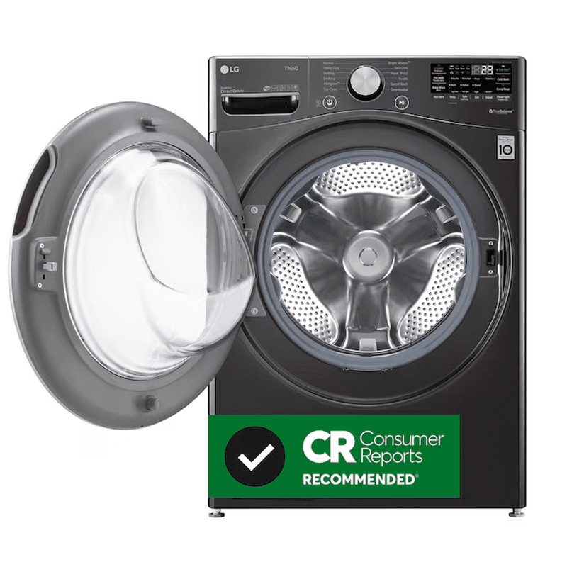 Turbowash 360 High Efficiency Stackable Medium ( 4.5-Cu Ft ) Front-Load Washer with Steam Cycle ( Black Steel ) - Image 3