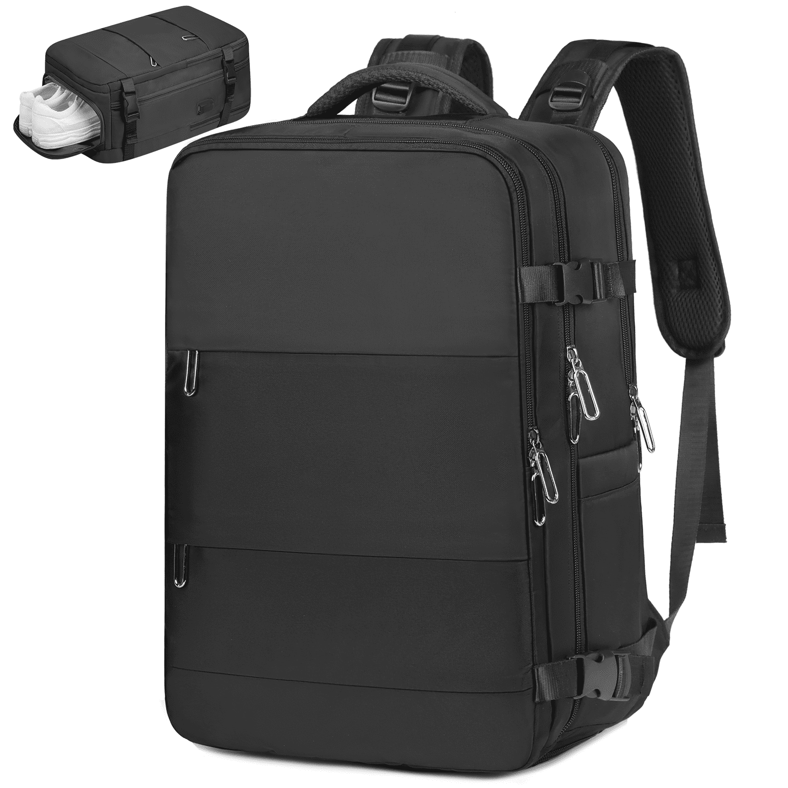 Travel Backpack for Women with USB Charging Port, Tsa-Approved Laptop Backpack, Lightweight Carry on Backpack Fit 15.6” Laptop for Weekend Trips, Business Travel & Hiking, Black