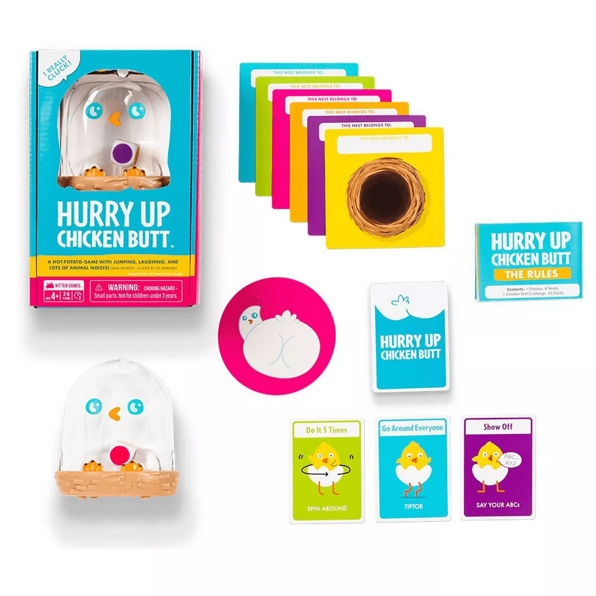 Kitten Games Hurry up Chicken Butt Game: Creative Social Skills Board for 2-6 Players - Image 9