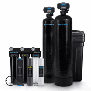 5-Stage Whole House Well Water Filtration and Softener Bundle - Filters and Reduces Iron, Odor, Sediment, and Hard Water