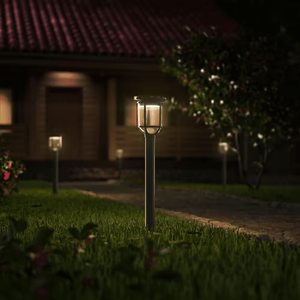 Capri Outdoor Solar Integrated LED Path Light Black High Brightness Weather Resistant Path Light (1-Pack)