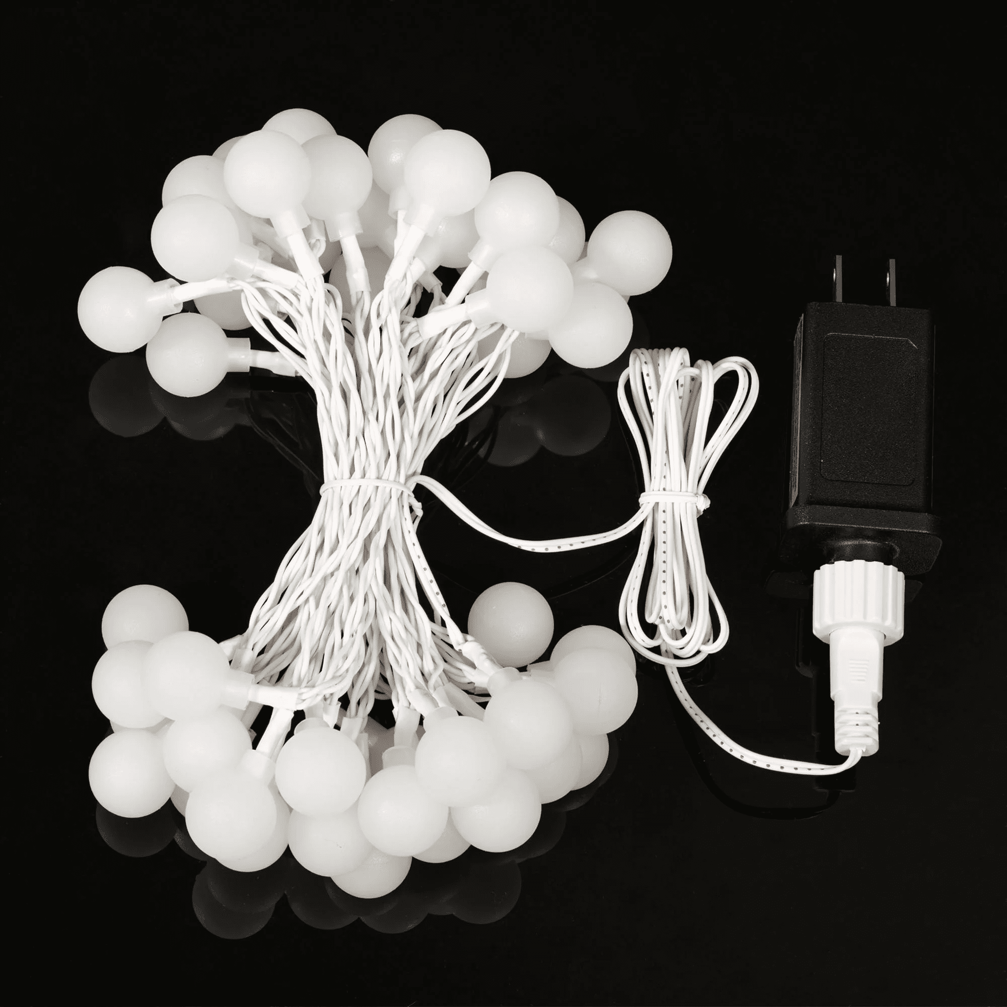 Indoor 50-Count LED Globe Lights, with Frosted White G20 Globes, Ac-Adaptor, 4.5 Volts - Image 2