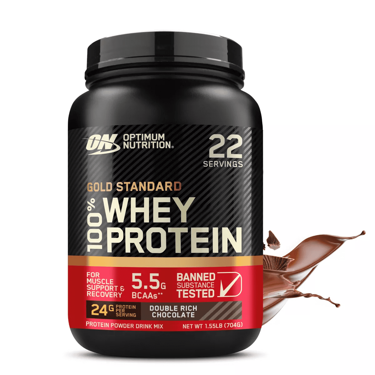 Optimum Nutrition Gold Standard 100% Whey Protein Powder - Double Rich Chocolate - 22 Servings - 23.59Oz - Image 2