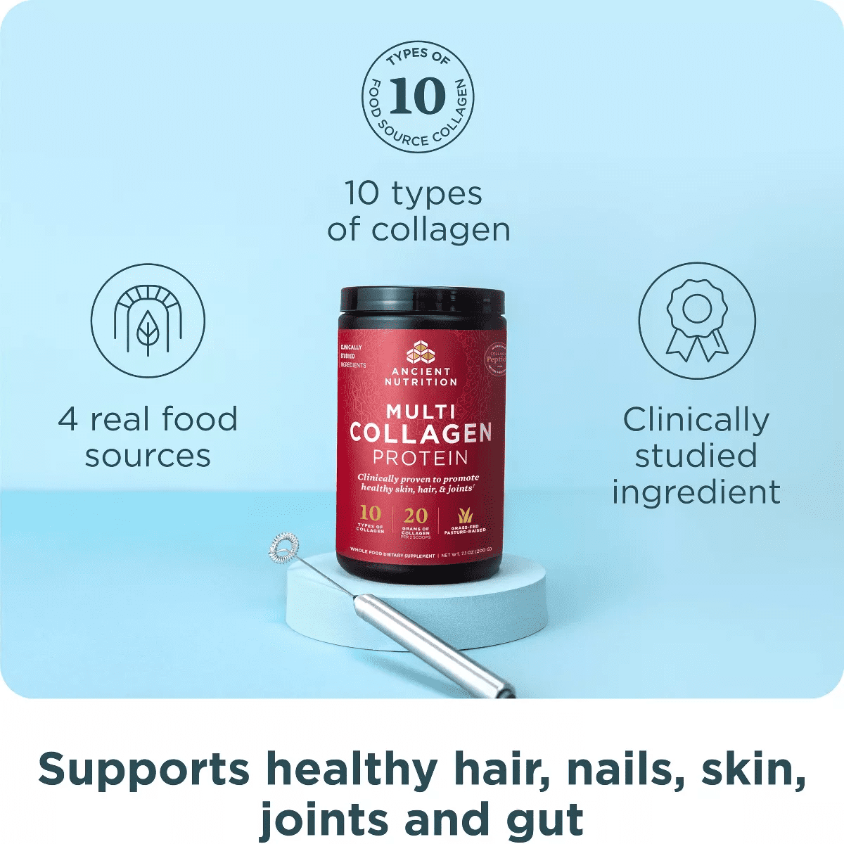 Ancient Nutrition Multi Collagen Protein Powder - Unflavored - 20 Servings - Image 3