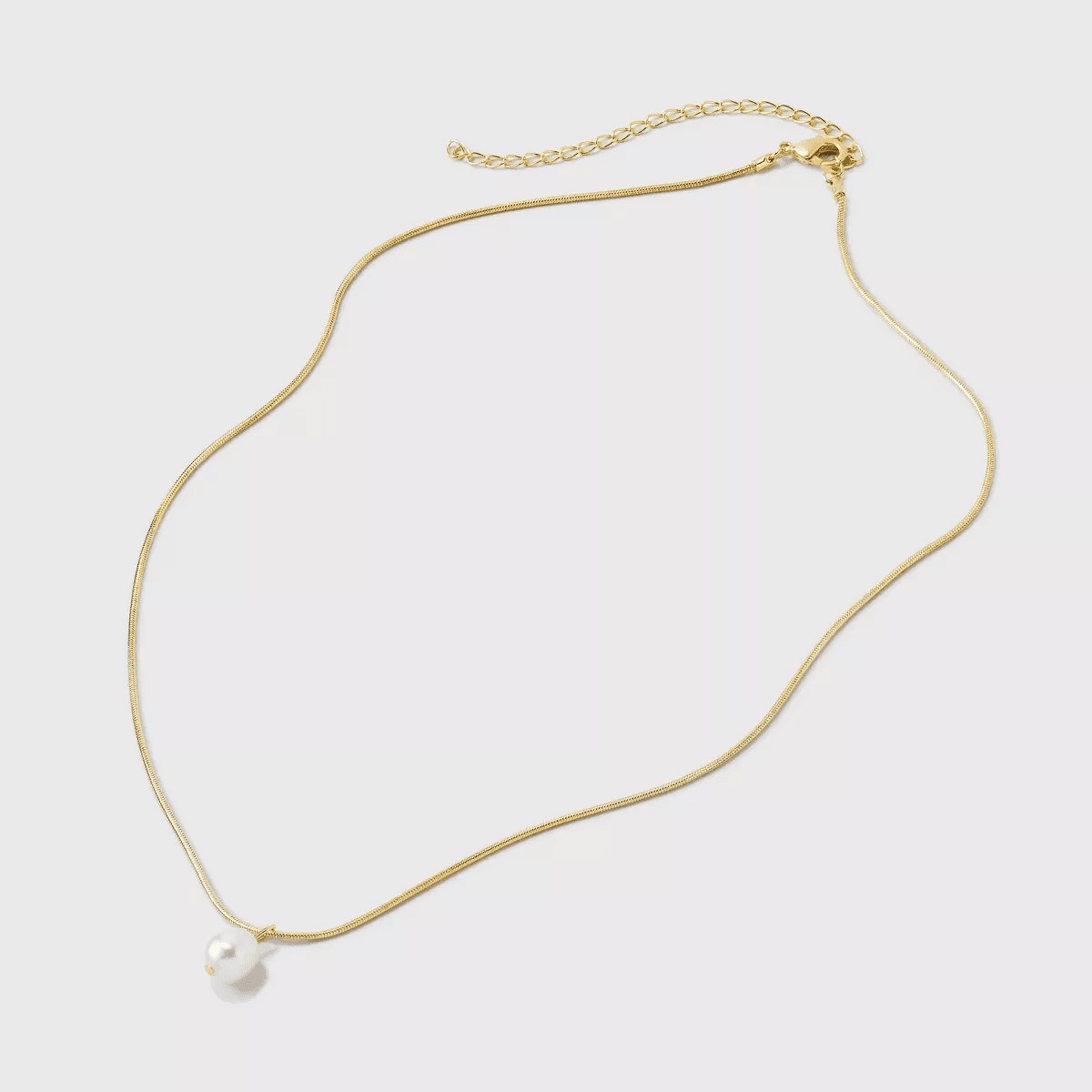 14K Gold Plated Freshwater Pearl on Snake Chain Necklace - a New Day™ Gold: Lobster Claw Clasp, 16-19" Length - Image 3