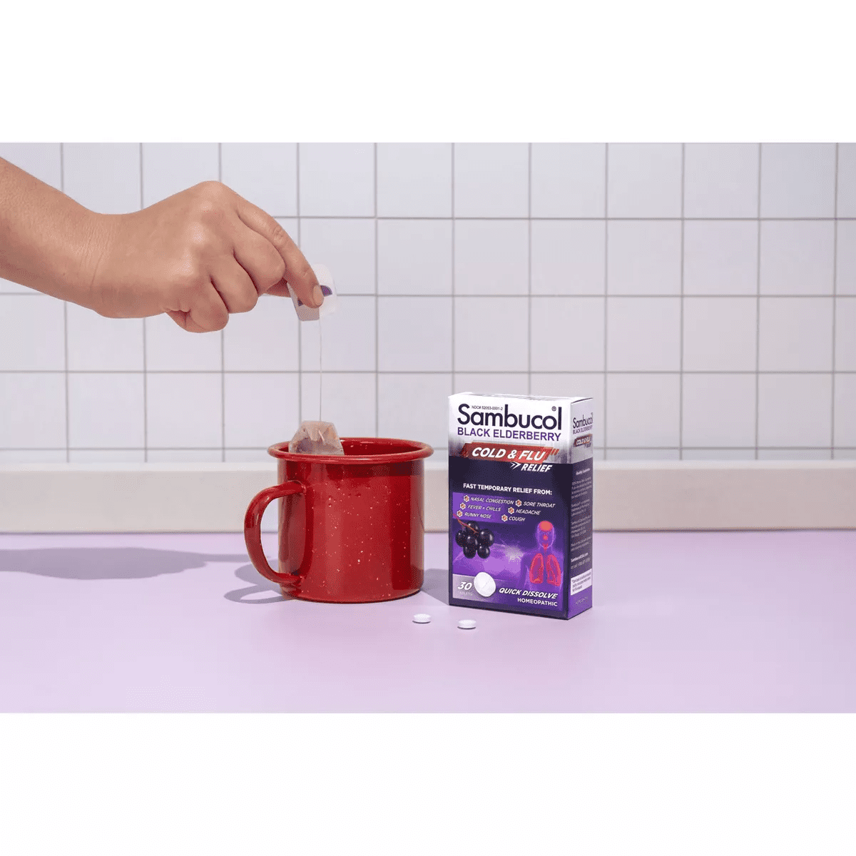 Sambucol Black Elderberry Homeopathic Cold & Flu Relief Tablets - 30Ct - Image 7