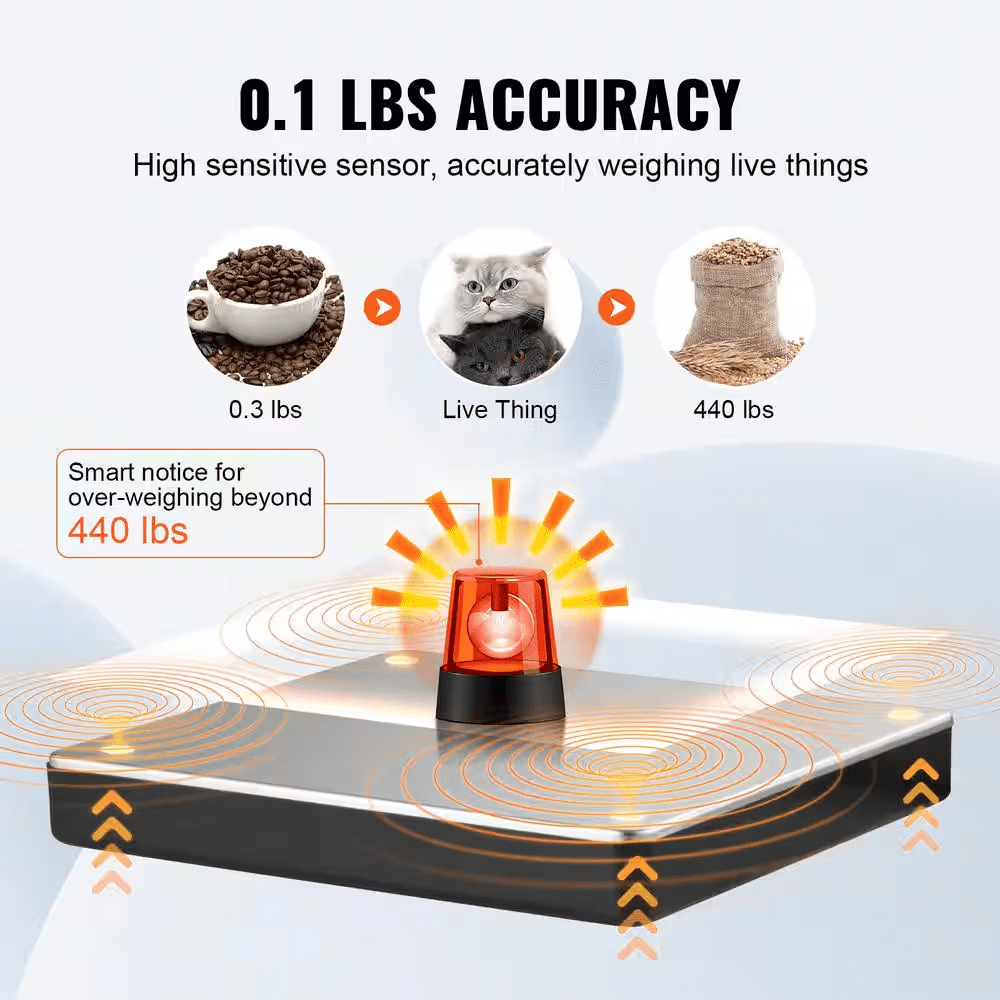 Digital Shipping Scale 440 Lbs. LCD Screen Package Food Scale with Timer, Tare Function for Home Wired Connection - Image 4