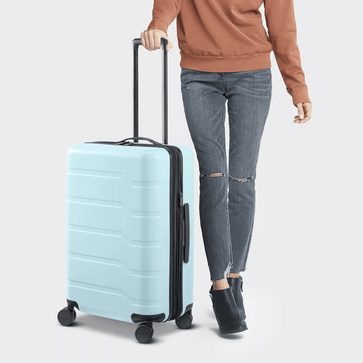 Hardside Medium Checked Suitcase - Open Story - Image 2