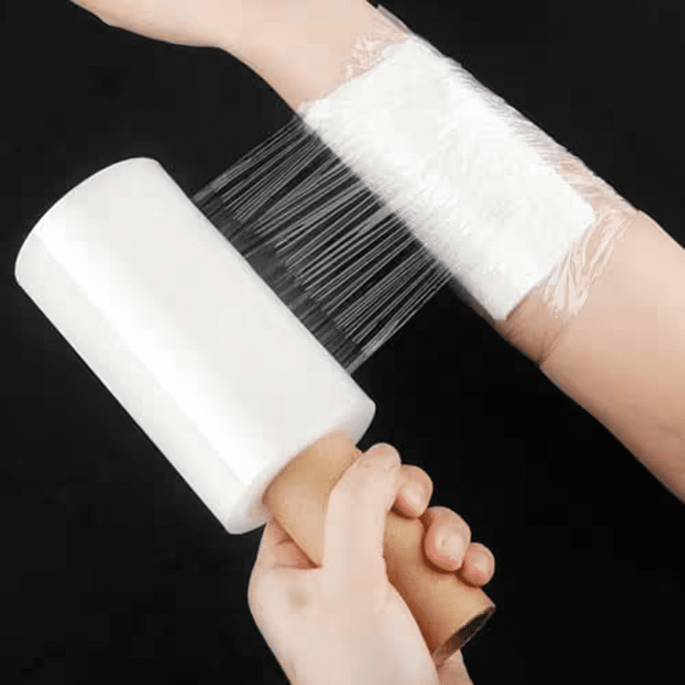 4.7 In. X 492 Ft. Transparent Polyethylene Stretch Wrap Film with Handle Durable Tear Resistant Eco-Friendly - Image 3