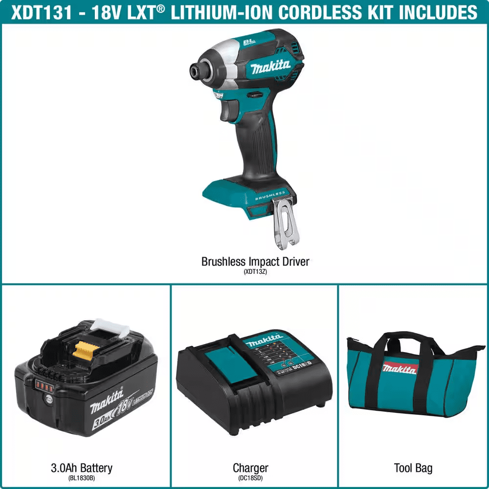 18V LXT Lithium-Ion Brushless Cordless Impact Driver Kit with (1) Battery 3.0Ah - Image 2