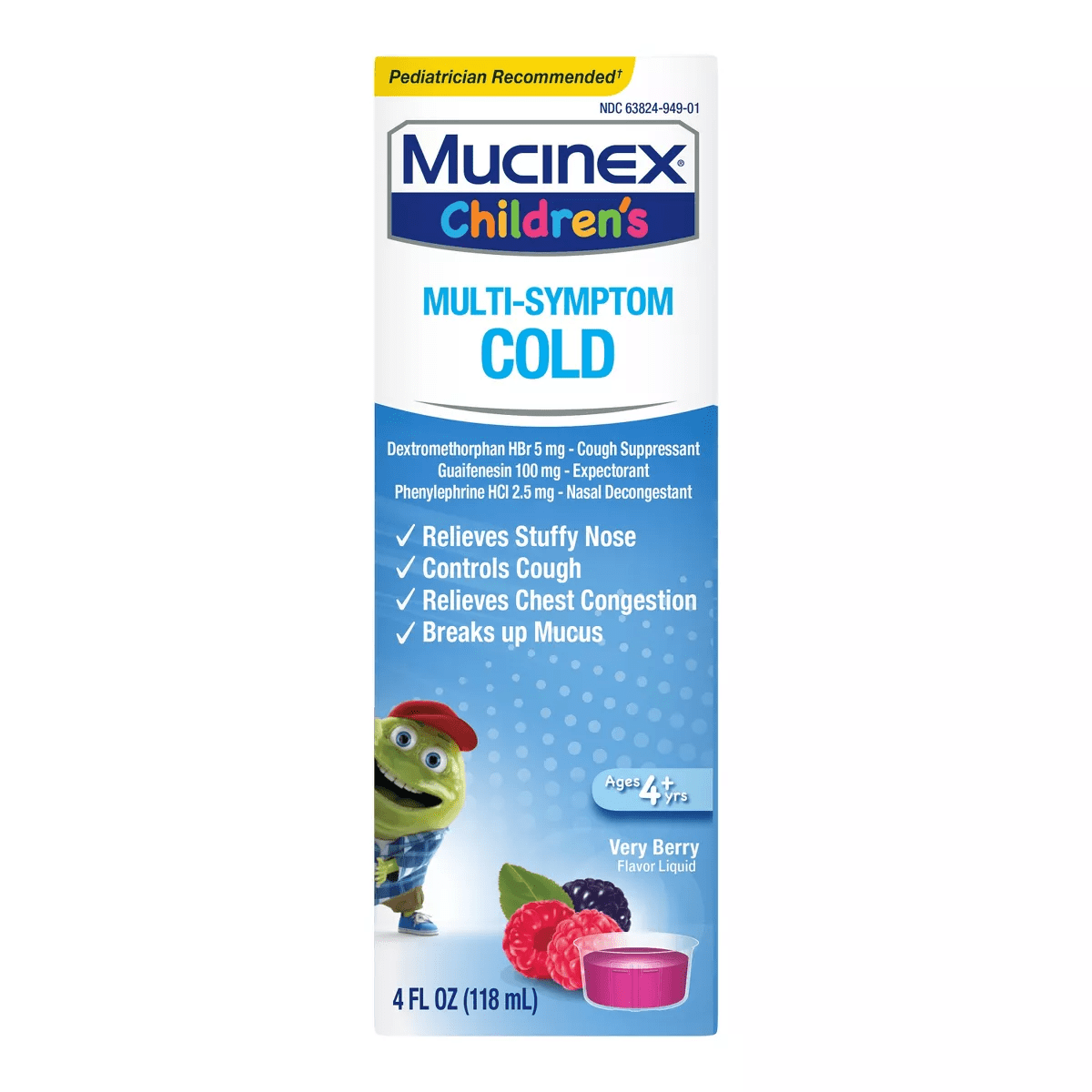 Mucinex Children'S Multi-Symptom Cold Medicine Liquid - Very Berry - 4 Fl Oz - Image 12