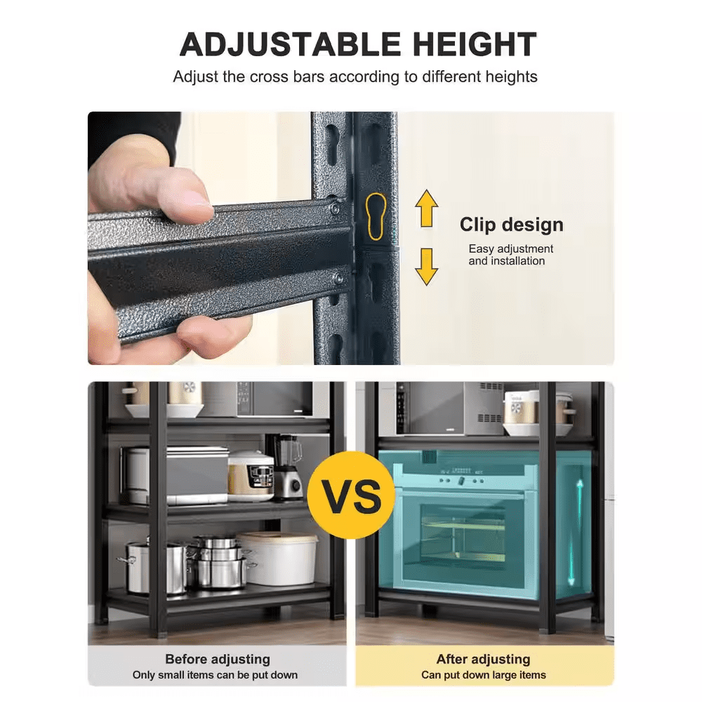 72 In. Storage Shelves, 5 Tier Heavy Duty Metal Shelving Unit Adjustable Shelving Units and Pantry Organizer Shelf - Image 10