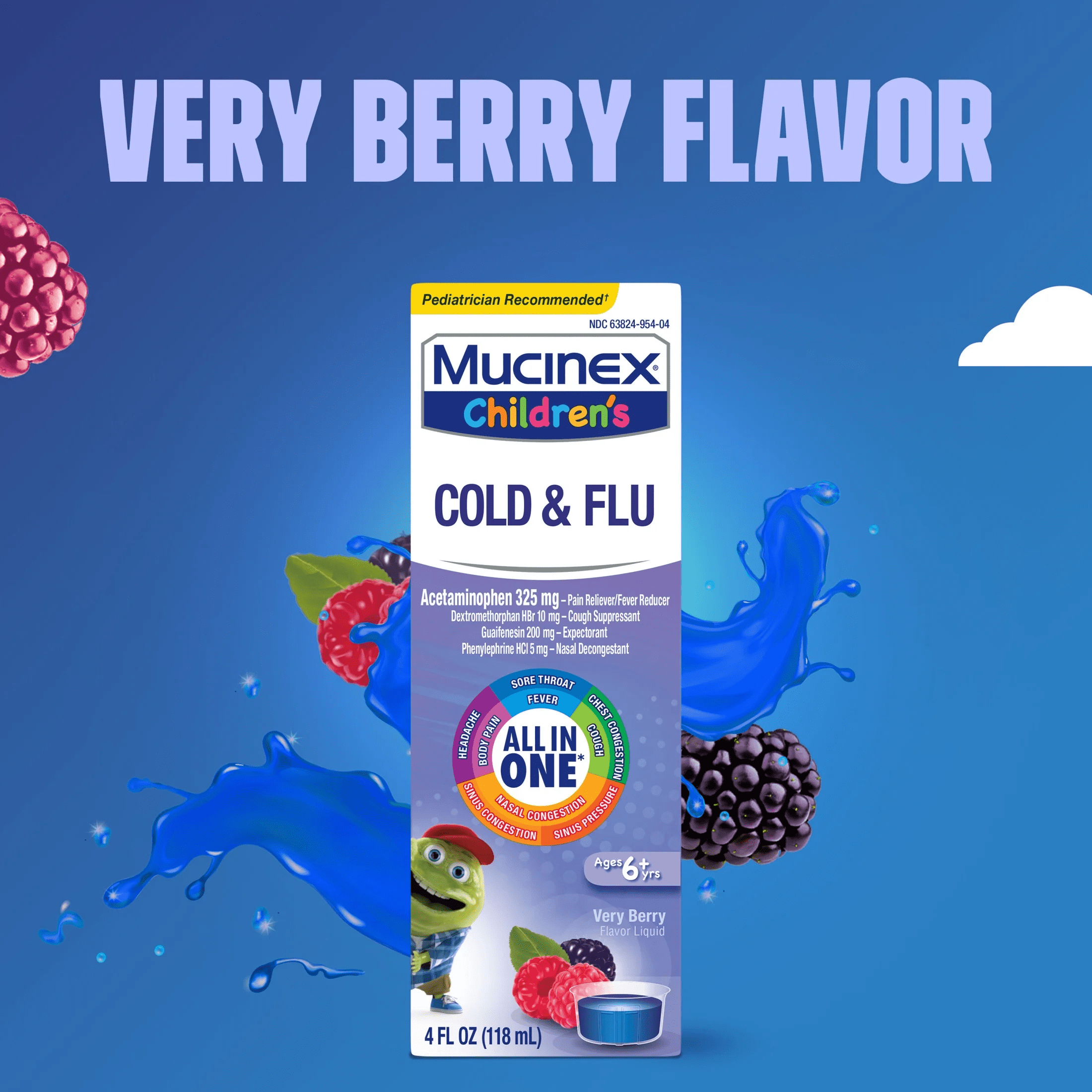 Children'S Cold and Flu Cough OTC Medicine for Kids, Very Berry Flavor Liquid, 4 Fl Oz - Image 6