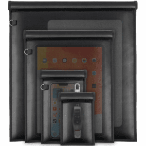 Faraday Bags EMP Proof,4 Pack Faraday Key Fob Protector for Car Keys & Phones & Tablets,Anti Tracking Car Key Signal Blocker, Fireproof & Waterproof Faraday Pouch RFID Bags Case