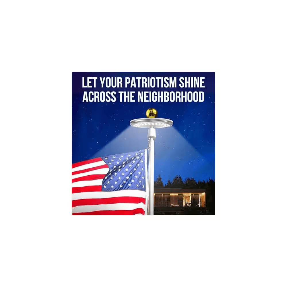 9.5 In. Solar Powered Flag Pole Light, 1300 Lumen, Weatherproof, for Most Flagpoles - Image 8