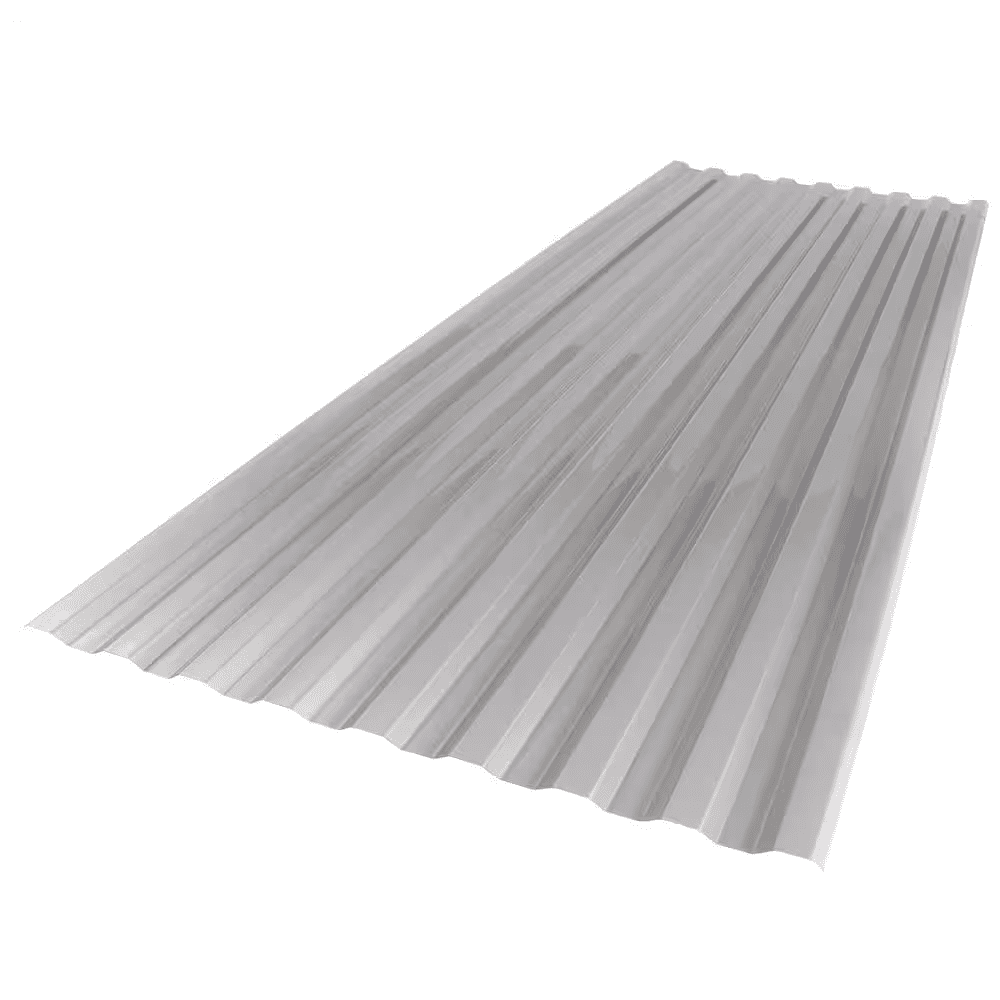 26 In. X 6 Ft. Corrugated Polycarbonate Roof Panel in Solar Control Silver